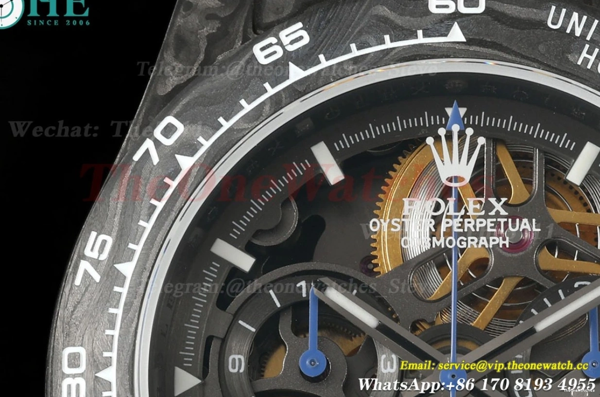 40mm Carbon Diw Dial Daytona N6F Black Skeleton NY DD4801 0127